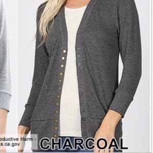 NWOT size medium ripped neck cardigan sweater